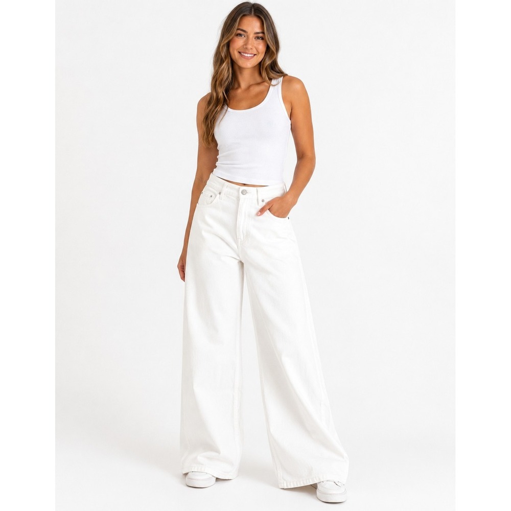 DKNY Houston High Rise Wide Leg Tall Jeans Womens Size 27